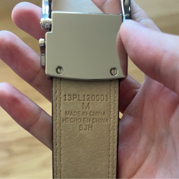 Brown Synthetic Leather Belt with Silver Buckle - Picture 6 of 6